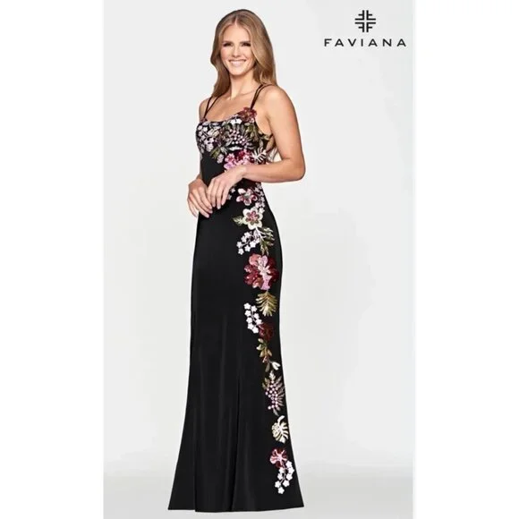 Faviana Formal Evening Gown 6 Sequin Beaded Prom Gala Wedding 10608 NEW $523